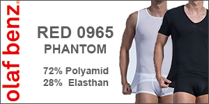 72% Polyamid, 28% Elasthan. RED 1202 liefert die täglichen Basics für körperbewusste Männer. Die extrem elastische, feine und leichte Mikrofaser garantiert Tragekomfort erster Klasse. Minipants, Sportbrief und Ministring sind die Bottoms.