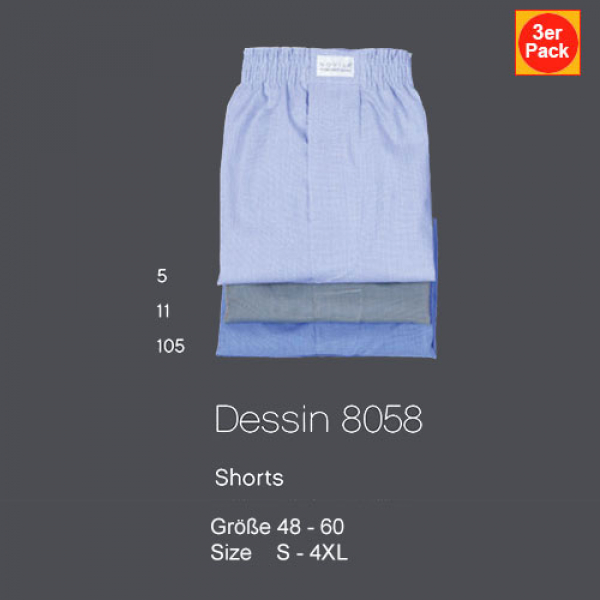 Short 8058 mit Eingriff 3er Pack Novila (NOsh80583er)