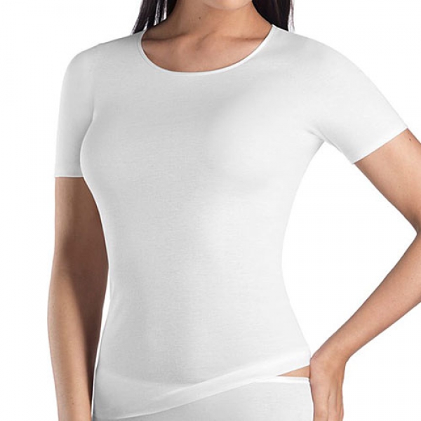 R Shirt 1/2 Arm Cotton Seamless Hanro (HAcsn1630)